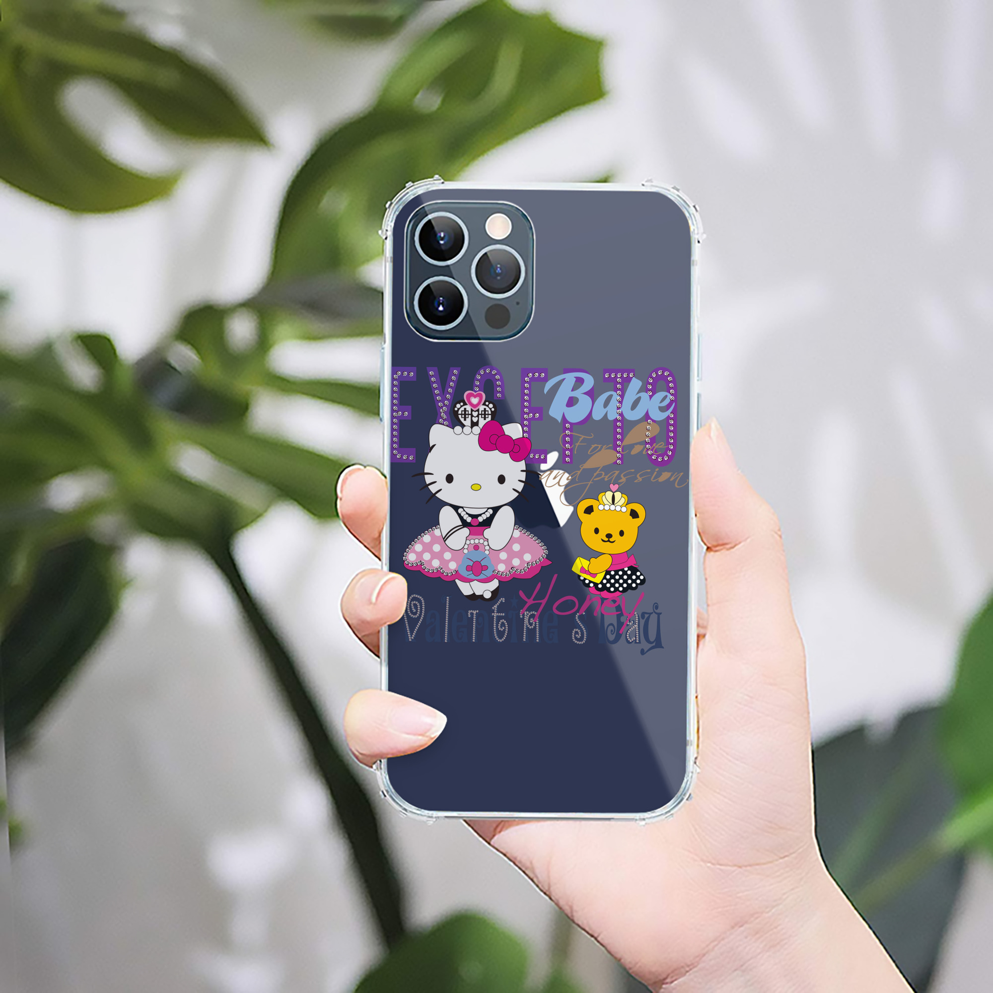 （画像用） Hello Kitty ハローキティ 【iPhone 12シリーズ対応】透明スマホケース（クリアソフトケース）